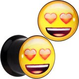 7/16 Licensed Heart Eyes emoji Acrylic Double Flare Plug Set - BodyCandy - Flyclothing LLC