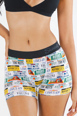 The DMV Catastrophe | License Plates Women’s Boxers - Shinesty - Flyclothing LLC
