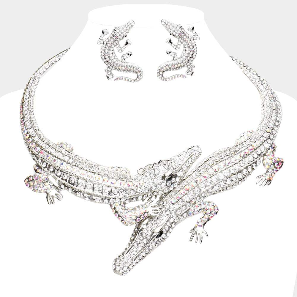 Double Alligator Evening Necklace - Madeline Love - Flyclothing LLC
