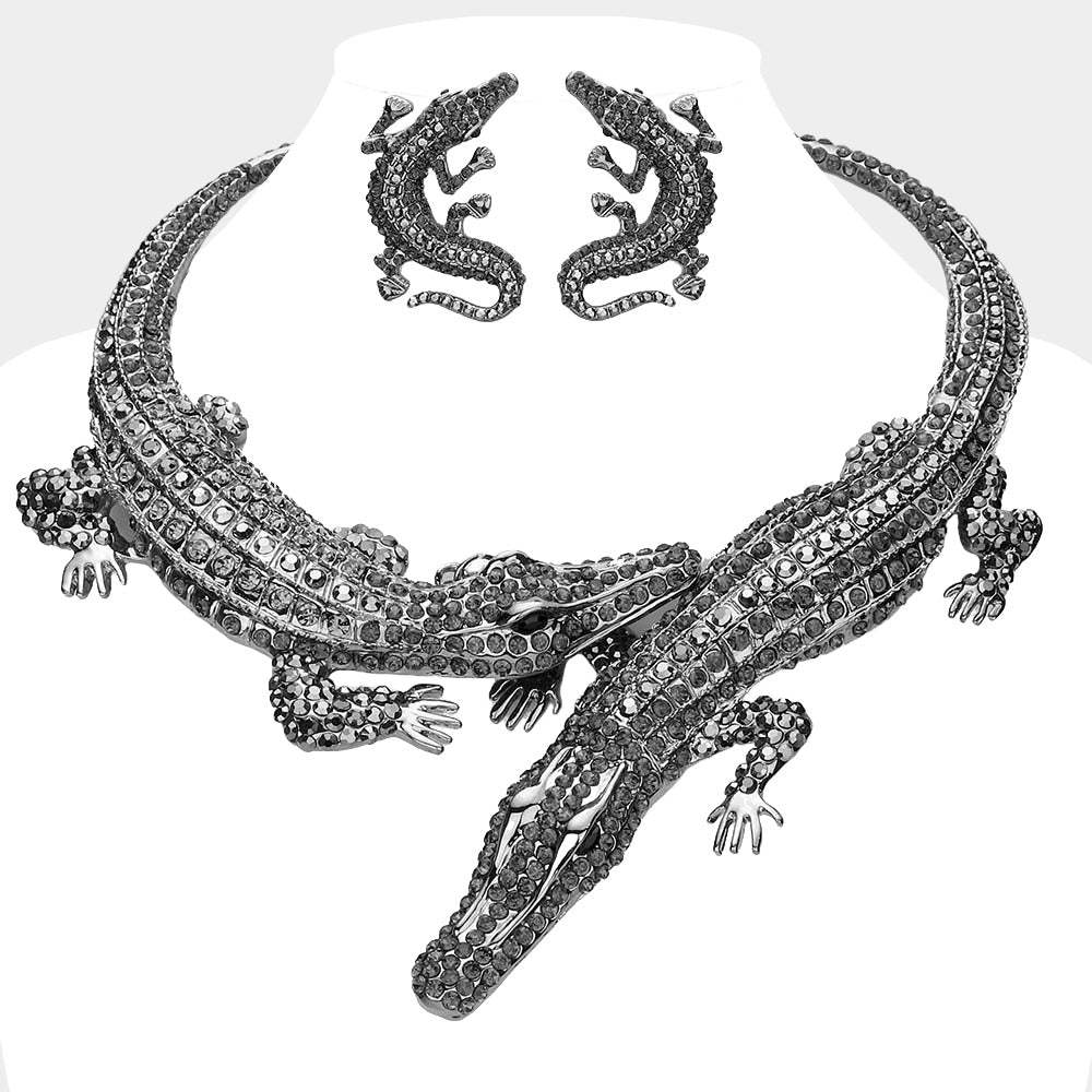 Double Alligator Evening Necklace - Madeline Love - Flyclothing LLC