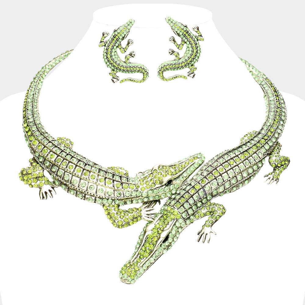 Double Alligator Evening Necklace - Madeline Love - Flyclothing LLC