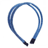 Double Band Stone Accented Crystal Studded Shimmer Headband - Madeline Love - Flyclothing LLC