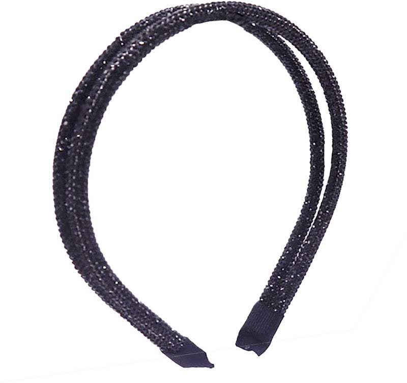 Double Band Stone Accented Crystal Studded Shimmer Headband - Madeline Love - Flyclothing LLC