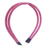 Double Band Stone Accented Crystal Studded Shimmer Headband - Madeline Love - Flyclothing LLC
