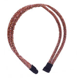 Double Band Stone Accented Crystal Studded Shimmer Headband - Madeline Love - Flyclothing LLC