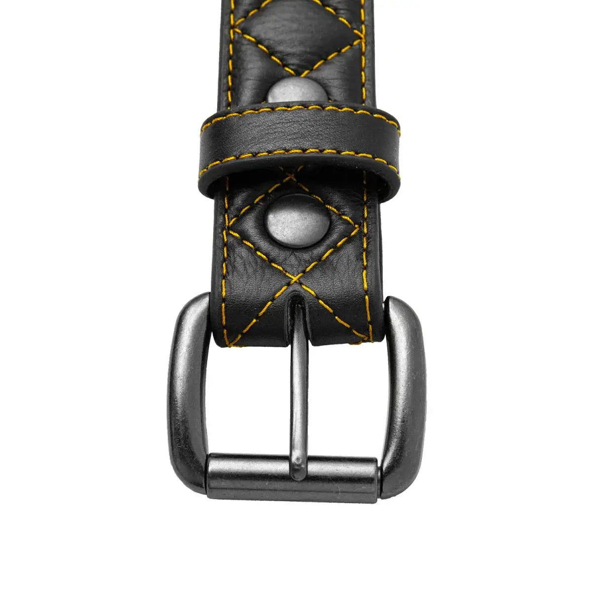 Diamond Quilted Leather Belt - First Manufacturing Company - Flyclothing LLC