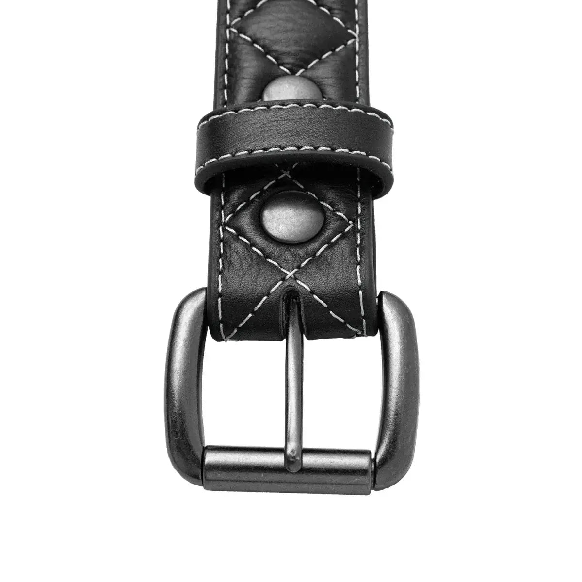 Diamond Quilted Leather Belt - First Manufacturing Company - Flyclothing LLC