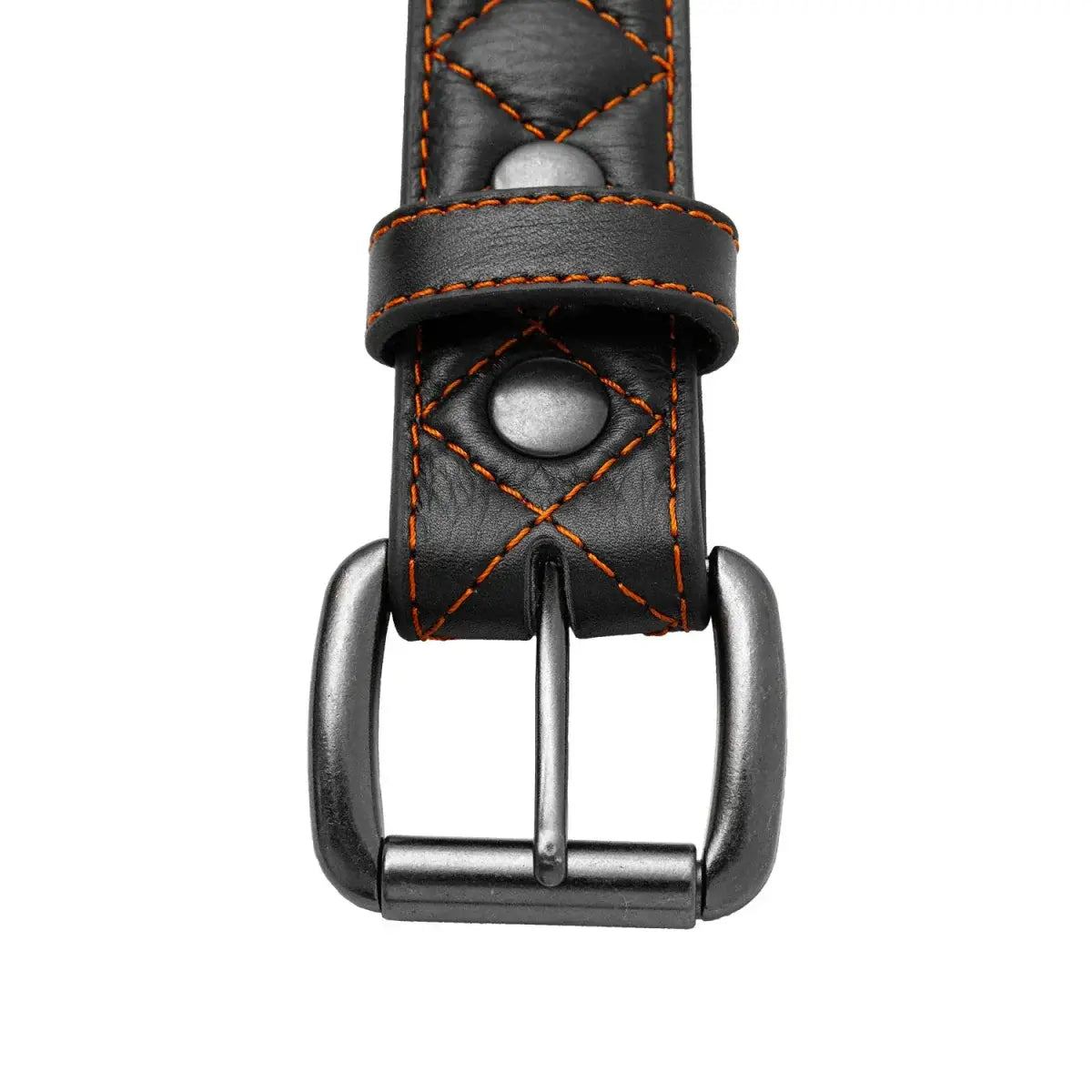 Diamond Quilted Leather Belt - First Manufacturing Company - Flyclothing LLC