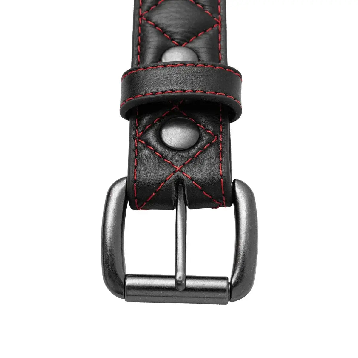 Diamond Quilted Leather Belt - First Manufacturing Company - Flyclothing LLC