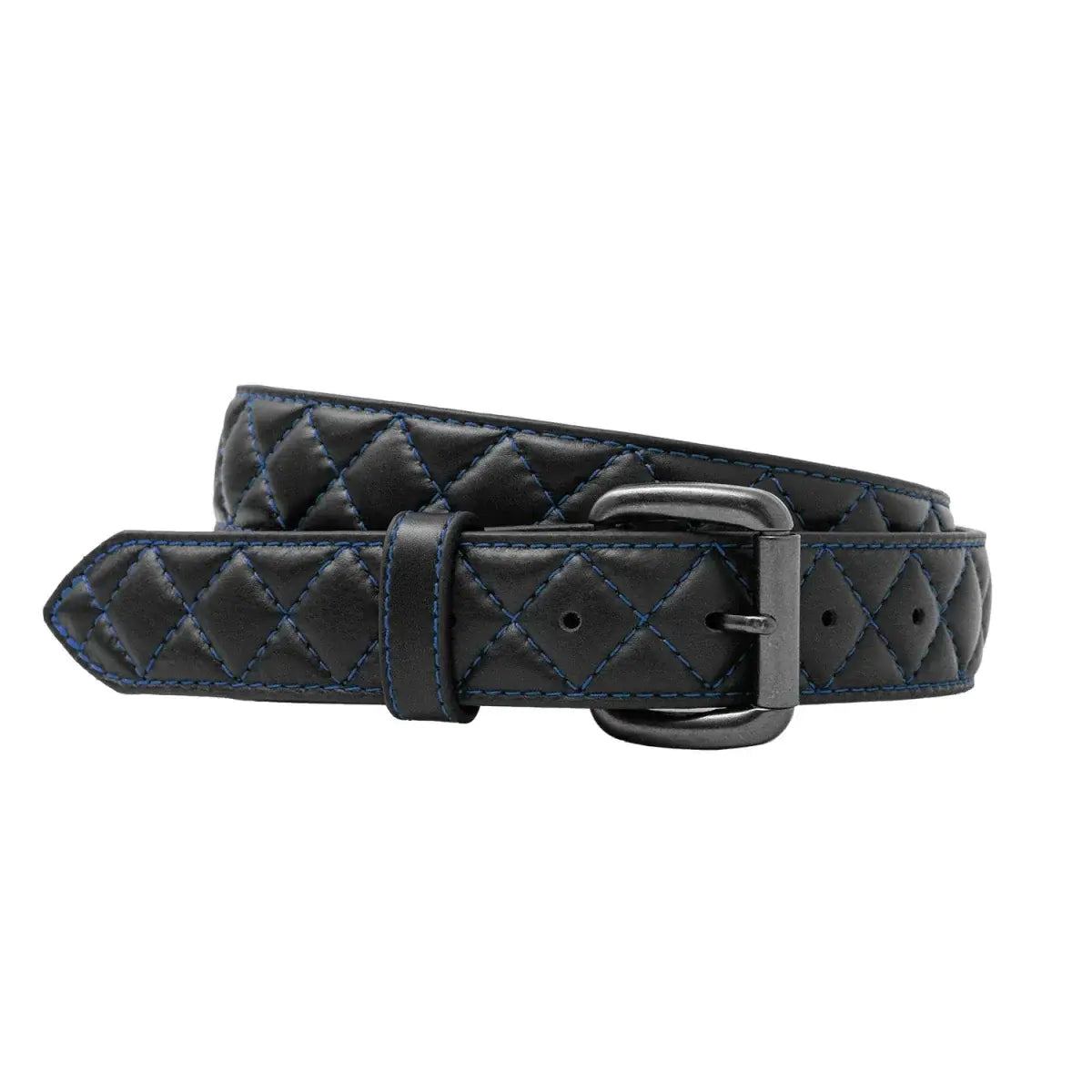 Diamond Quilted Leather Belt - First Manufacturing Company - Flyclothing LLC