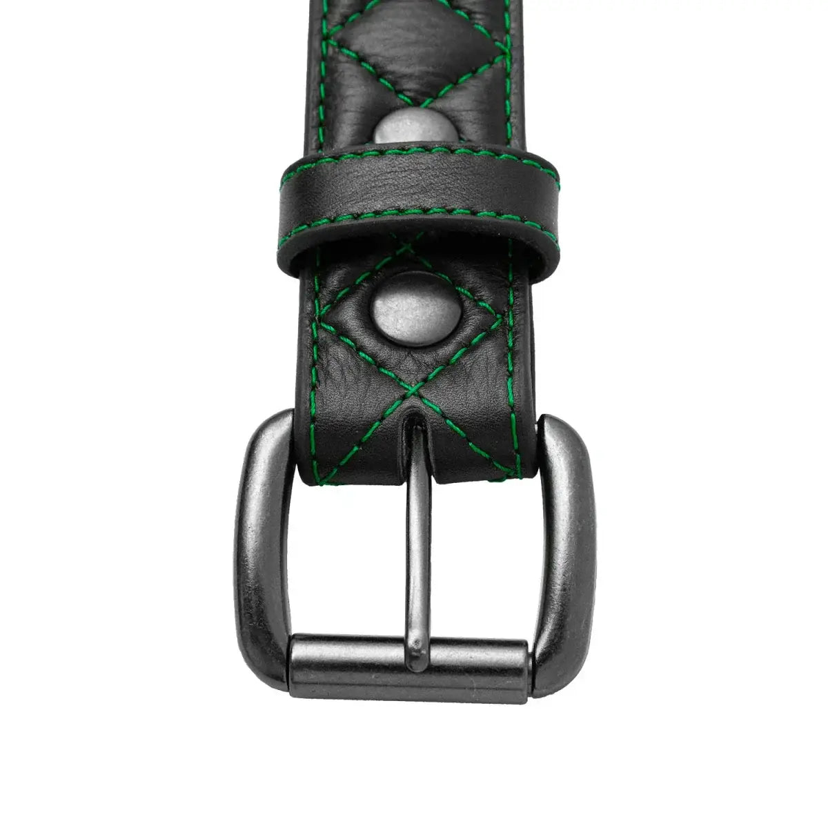 Diamond Quilted Leather Belt - First Manufacturing Company - Flyclothing LLC