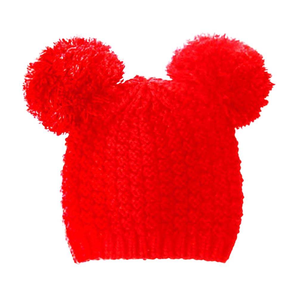 Double Faux Fur Pom Pom Beanie Hat - Madeline Love - Flyclothing LLC