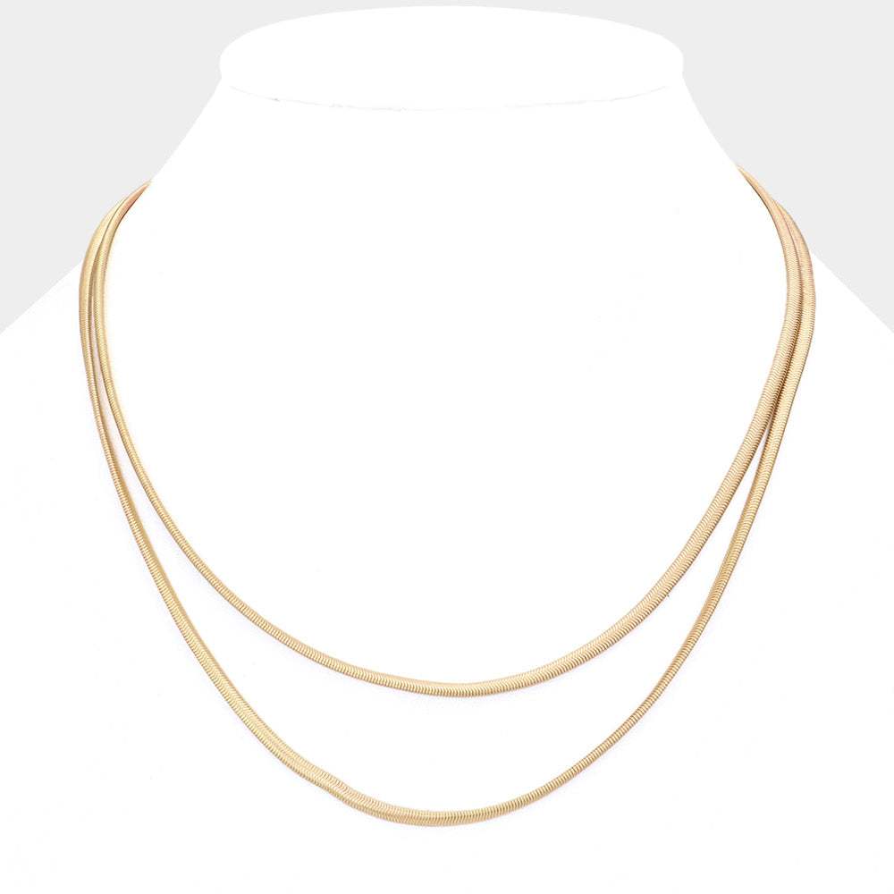 Double Layered Metal Necklace - Madeline Love - Flyclothing LLC