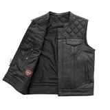 Downside Men's Motorcycle Leather Vest - First Manufacturing Company - Flyclothing LLC