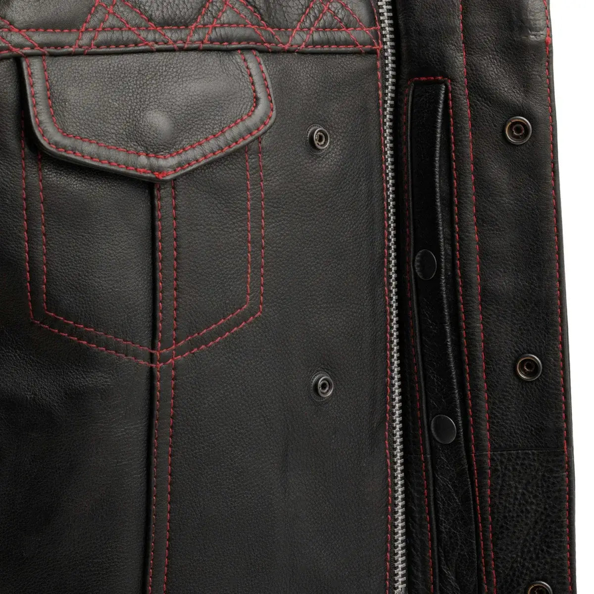 Downside Men's Motorcycle Leather Vest - First Manufacturing Company - Flyclothing LLC