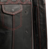 Downside Men's Motorcycle Leather Vest - First Manufacturing Company - Flyclothing LLC