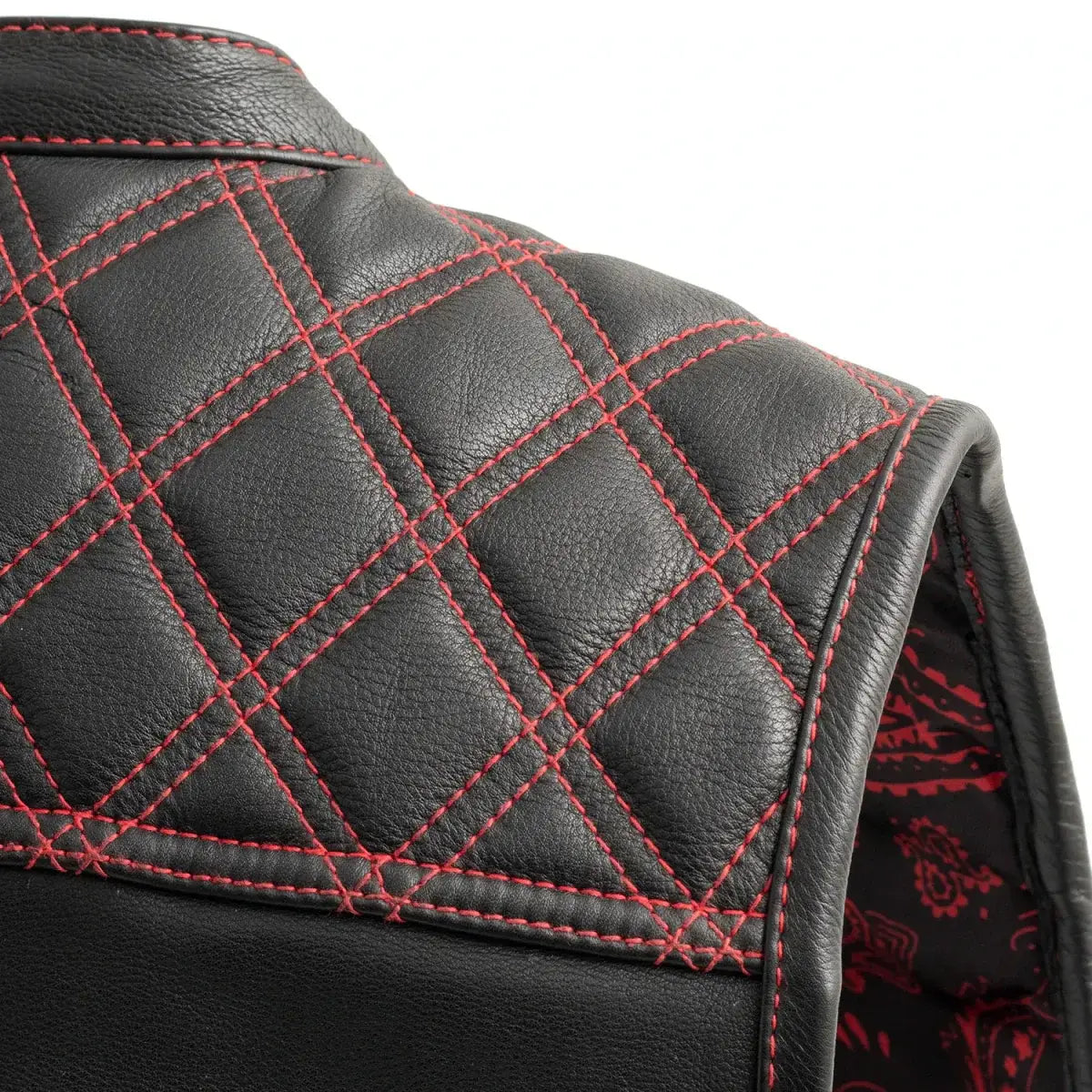 Downside Men's Motorcycle Leather Vest - First Manufacturing Company - Flyclothing LLC