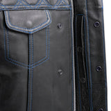 Downside Men's Motorcycle Leather Vest - First Manufacturing Company - Flyclothing LLC