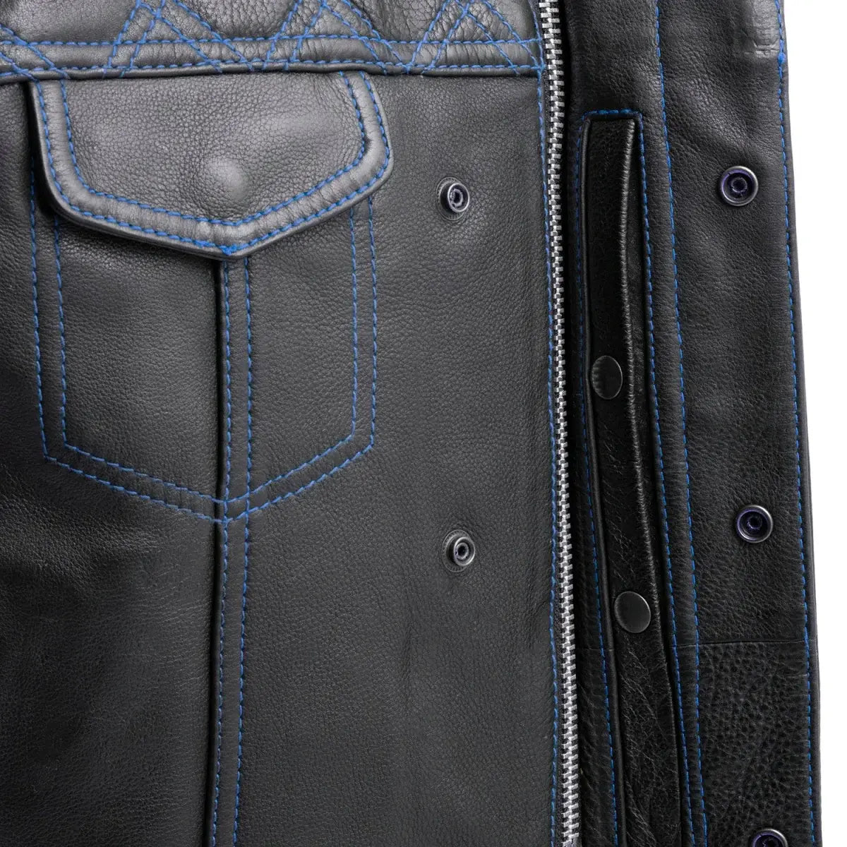 Downside Men's Motorcycle Leather Vest - First Manufacturing Company - Flyclothing LLC