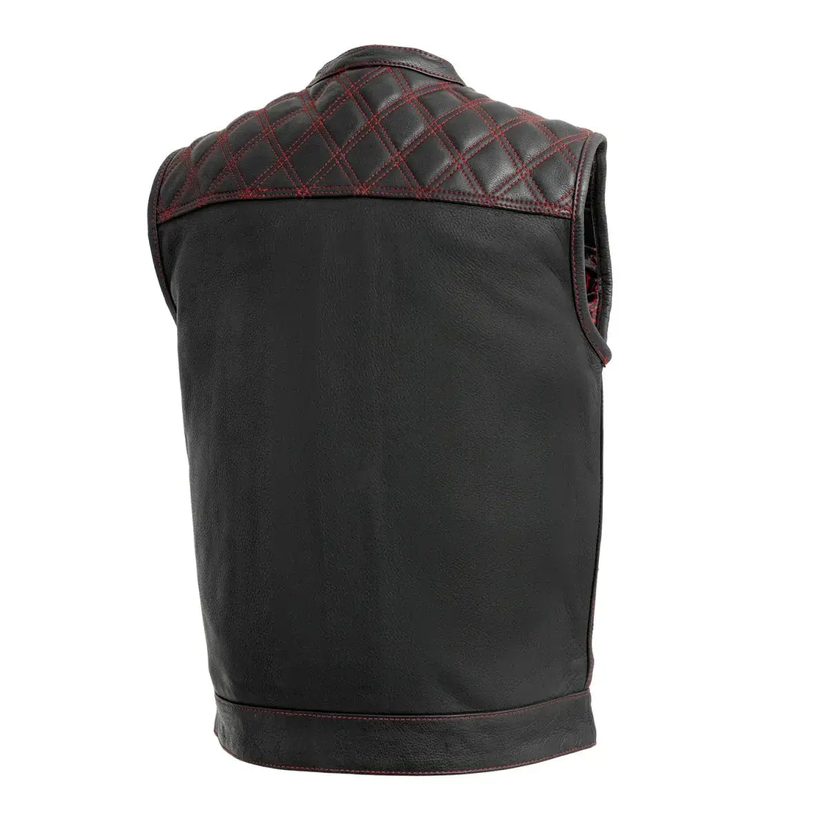 Downside Men's Motorcycle Leather Vest - First Manufacturing Company - Flyclothing LLC