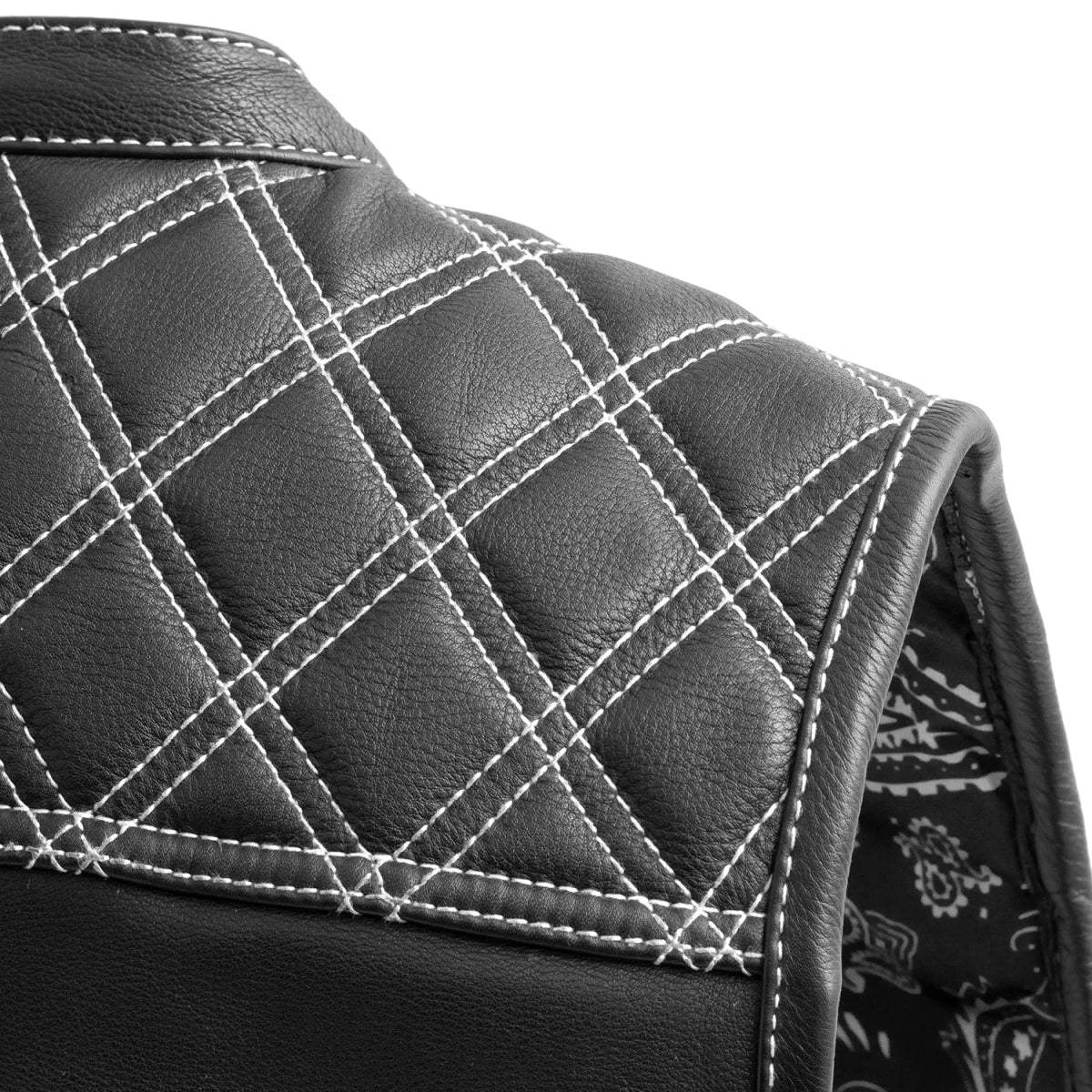 Downside Men's Motorcycle Leather Vest - First Manufacturing Company - Flyclothing LLC