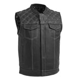 Downside Men's Motorcycle Leather Vest - First Manufacturing Company - Flyclothing LLC