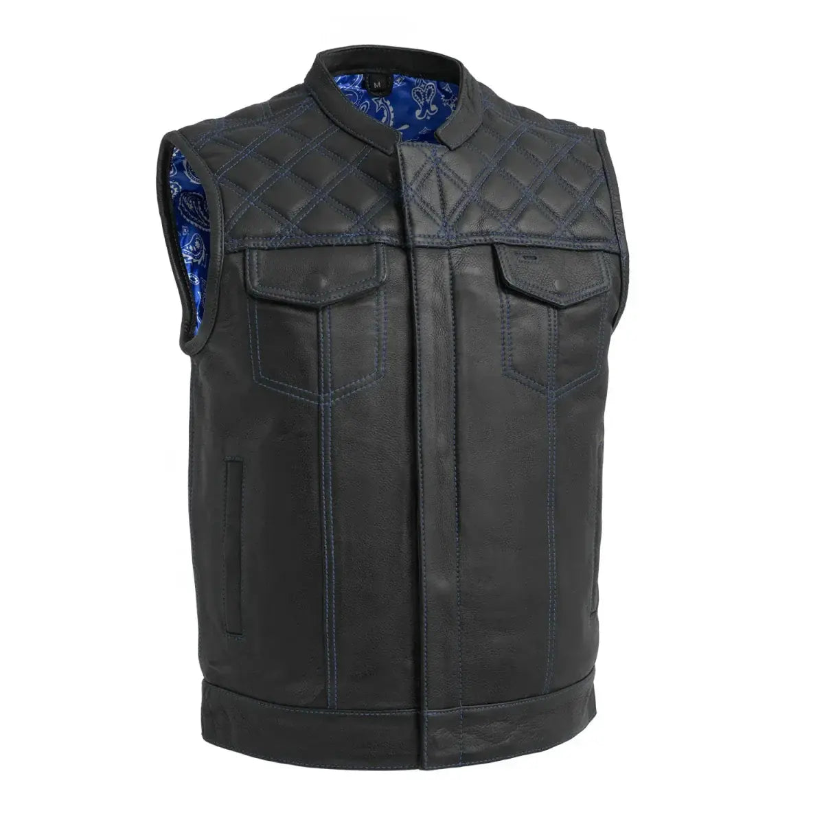 Downside Men's Motorcycle Leather Vest - First Manufacturing Company - Flyclothing LLC