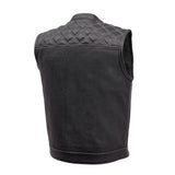 Downside Perforated Men's Motorcycle Leather Vest - First Manufacturing Company - Flyclothing LLC