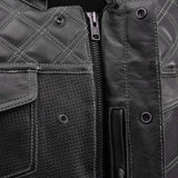 Downside Perforated Men's Motorcycle Leather Vest - First Manufacturing Company - Flyclothing LLC