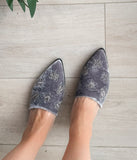 Dragonfly Velvet Flats in Grey - Naughty Monkey