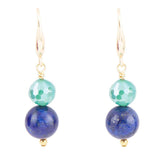 Dreamy Blue Lapis Green Golden Drop Earrings - Barse Jewelry - Flyclothing LLC