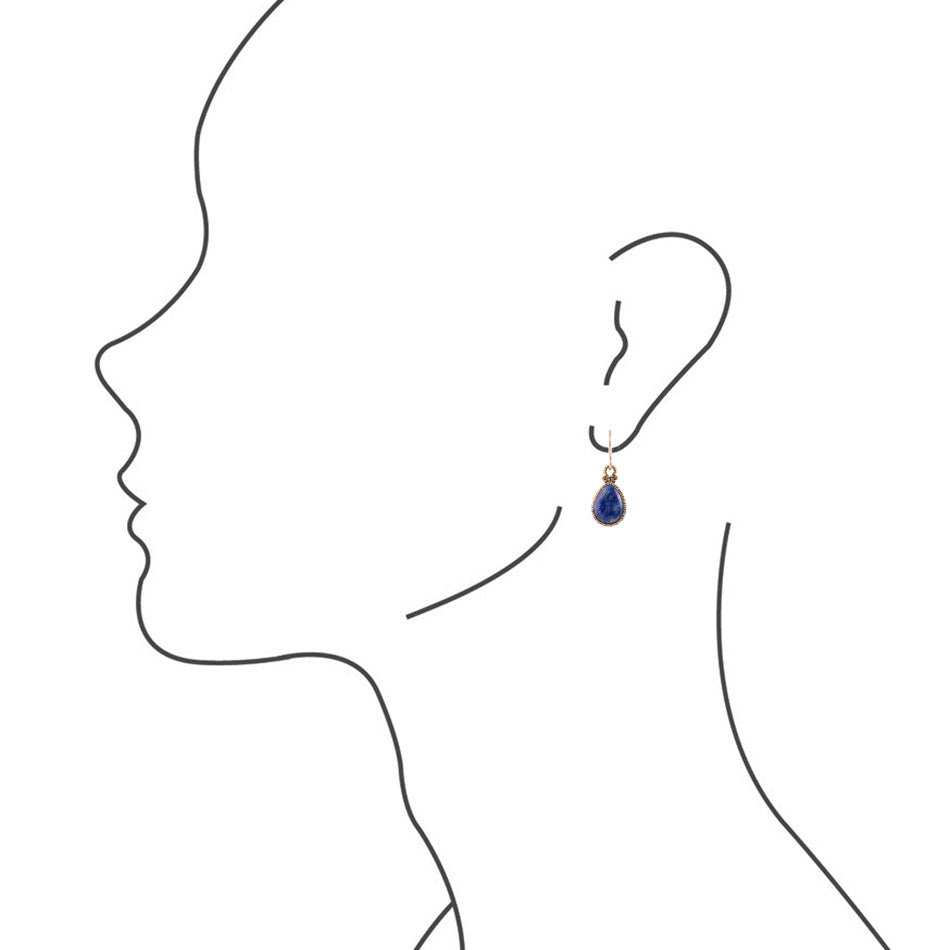 Dreamy Drop Blue Lapis and Golden Earrings - Barse Jewelry - Flyclothing LLC