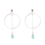 Sterling Silver and Blue Turquoise Drop a Line Earrings - Barse Jewelry