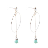 Sterling Silver and Blue Turquoise Drop a Line Earrings - Barse Jewelry
