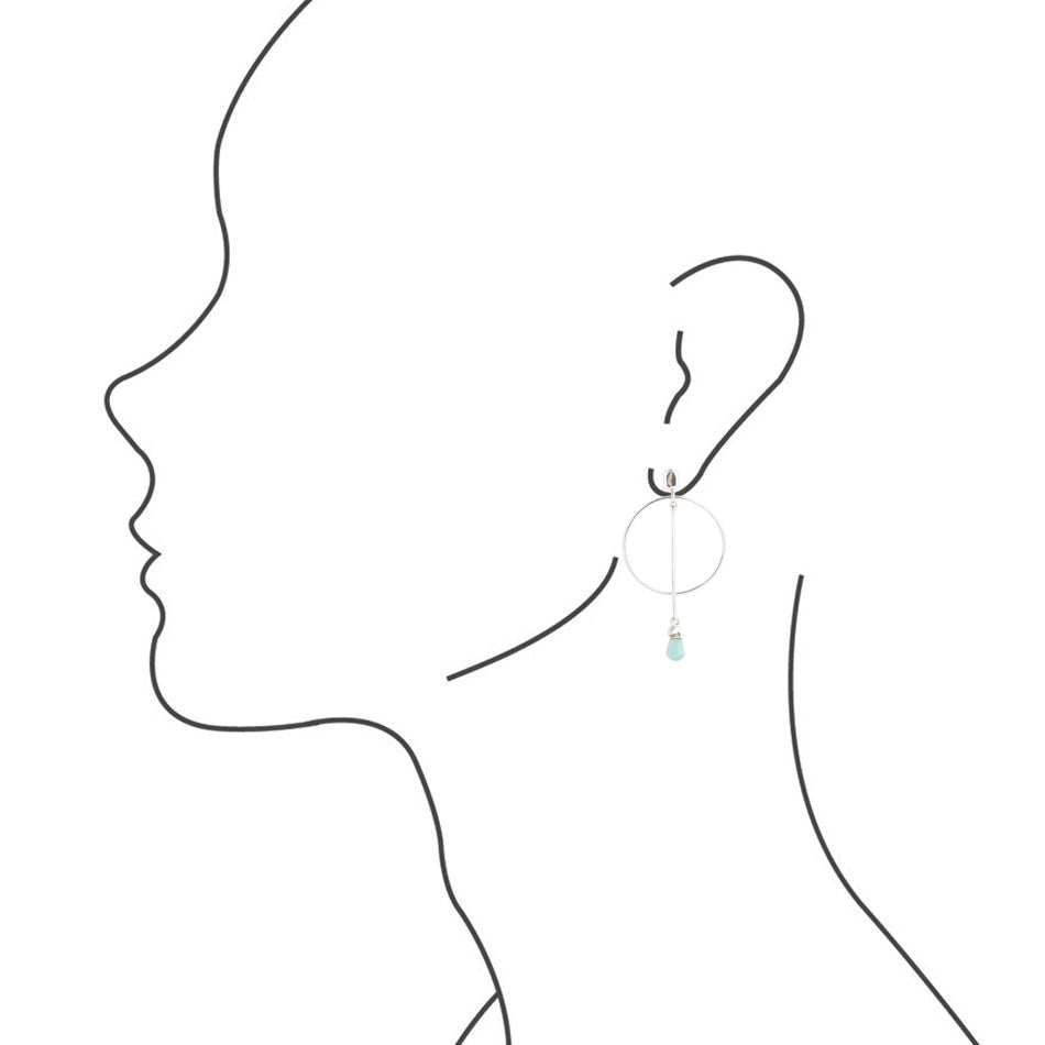 Sterling Silver and Blue Turquoise Drop a Line Earrings - Barse Jewelry - Flyclothing LLC