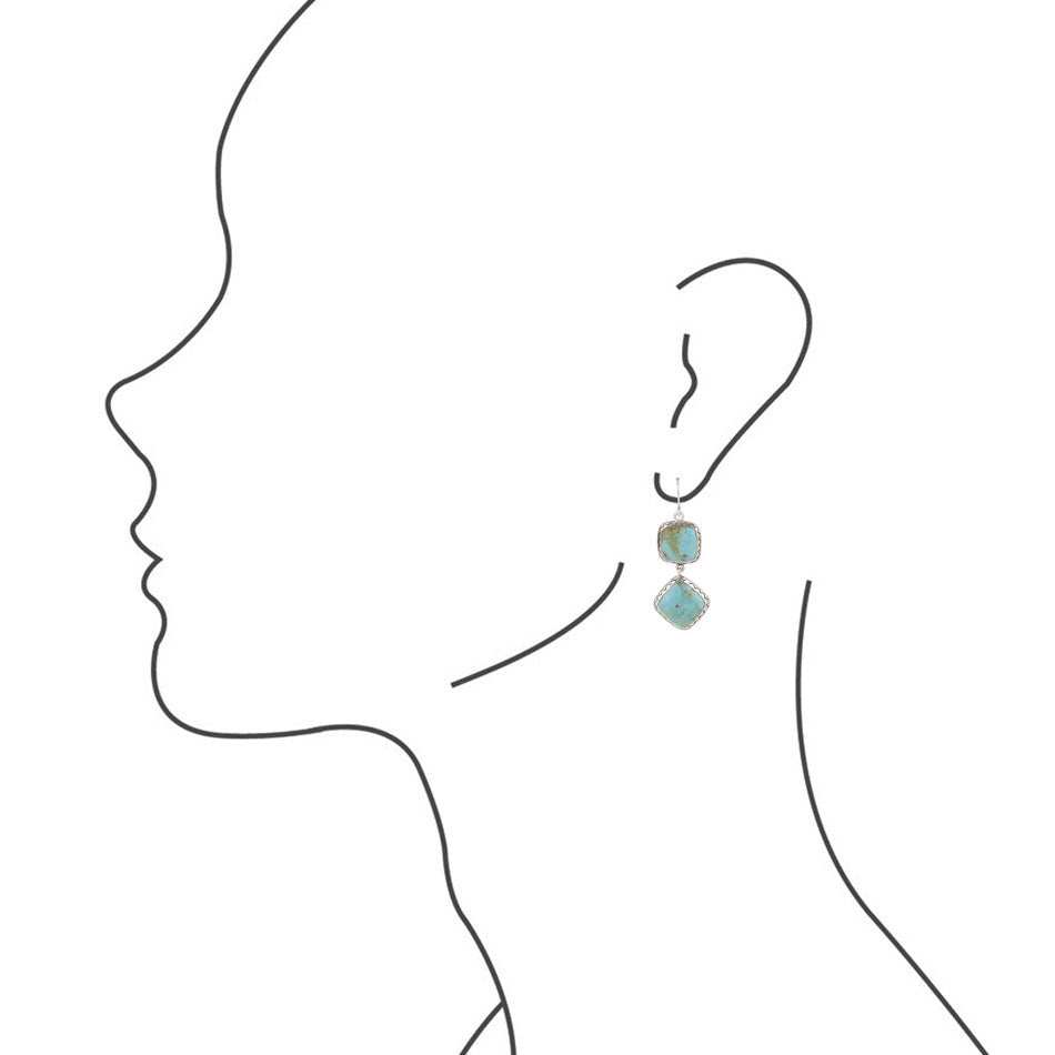 Drop Dead Gorgeous Blue Turquoise Sterling Silver Drop Earrings - Barse Jewelry - Flyclothing LLC