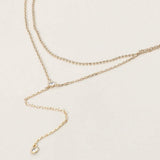 Dropped Round Stone Double Layered Y Necklace - Madeline Love - Flyclothing LLC