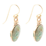 Drops of Blue Turquoise Golden Bronze Drop Earrings - Barse Jewelry - Flyclothing LLC
