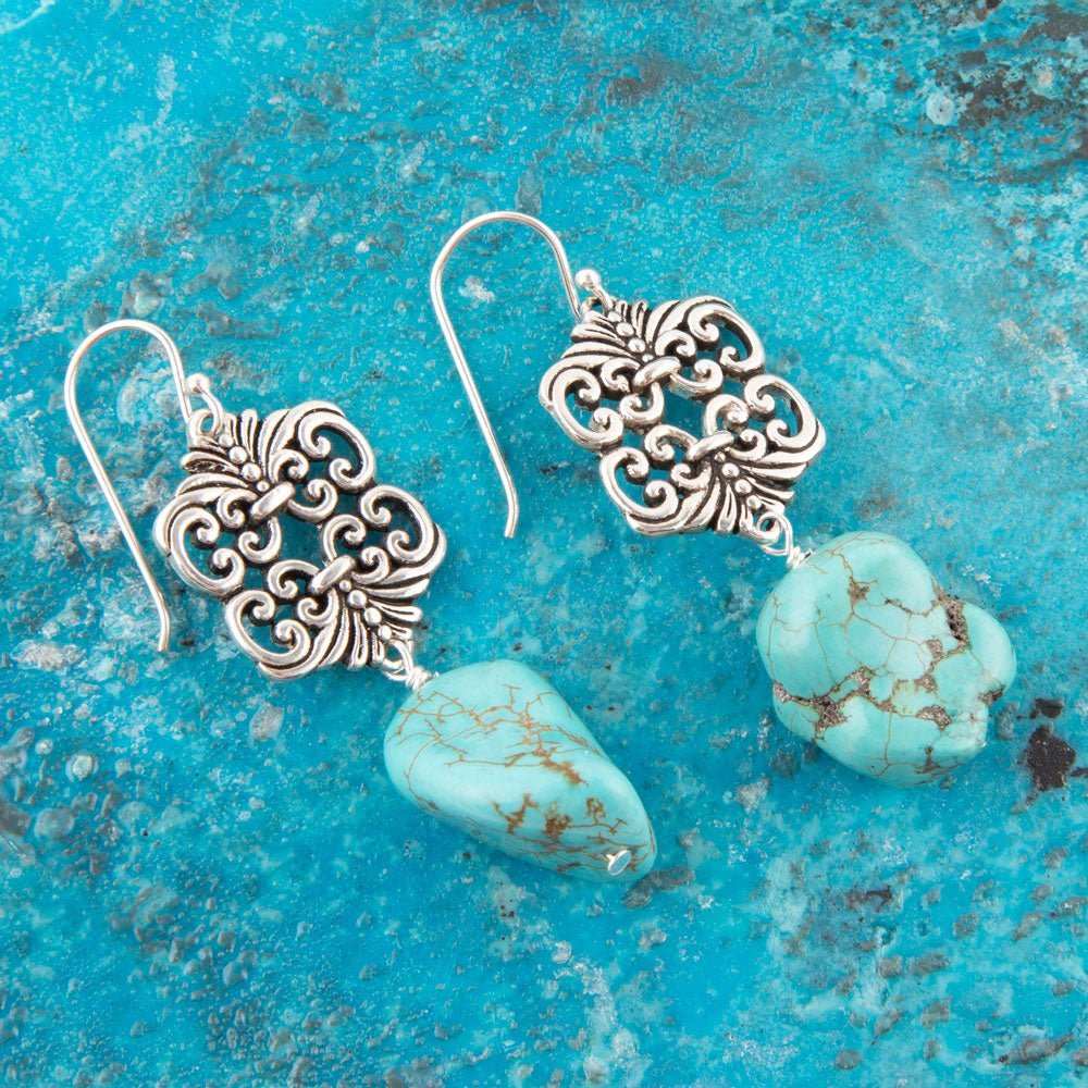 Durango Lace Turquoise Drop Earring - Barse Jewelry - Flyclothing LLC