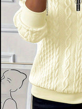 Texture Half Zip Long Sleeve Sweatshirt - Trendsi - Flyclothing LLC