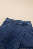 Asymmetrical Denim Skort with Pockets - Trendsi - Flyclothing LLC