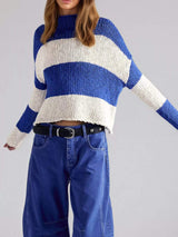Chunky Knit Striped Sweater - Trendsi - Flyclothing LLC