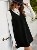 V-Neck Sleeveless Mini Dress - Trendsi