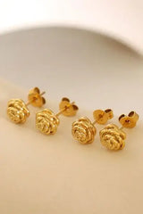 Titanium Steel Flower Stud Earrings - Trendsi - Flyclothing LLC