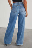 Raw Hem Wide Leg Jeans with Pockets - Trendsi - Flyclothing LLC