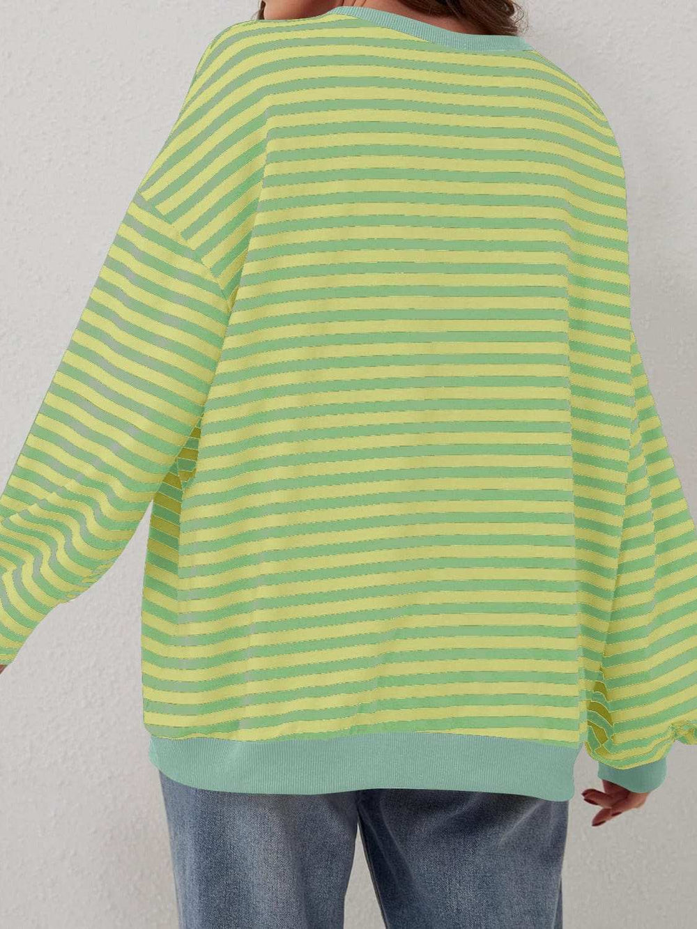 Contrast Striped Long Sleeve Sweatshirt - Trendsi - Flyclothing LLC