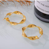 Titanium Steel Twisted Earrings - Trendsi - Flyclothing LLC