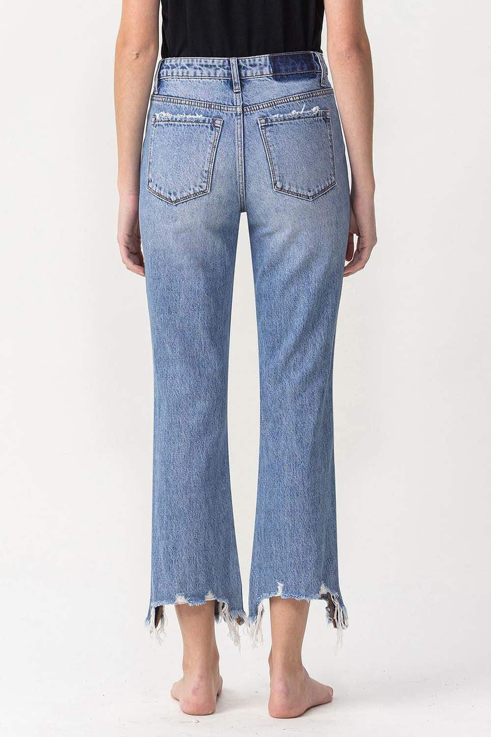 Lovervet High Rise Distressed Straight Jeans - Trendsi - Flyclothing LLC