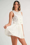 MABLE Eyelet Lace Top and Mini Skirt Set - Trendsi - Flyclothing LLC