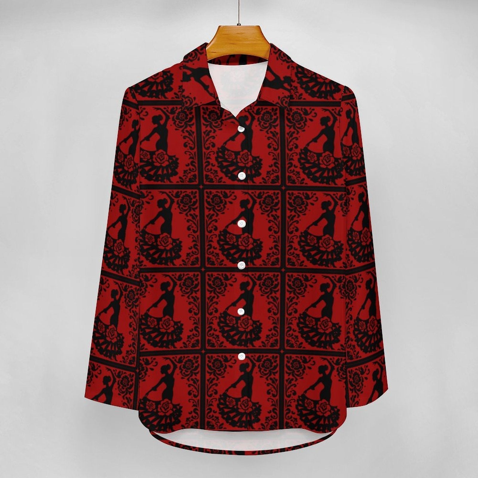 Baha Ranch Colores de Mexico Flamenco Dancer Button Up Shirt